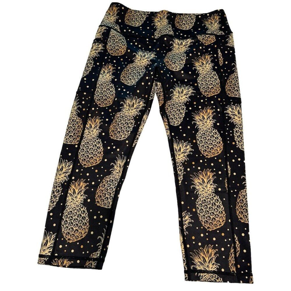 Constantly Varied Gear CVG Large Capri Crossfit Leggings Pineapple